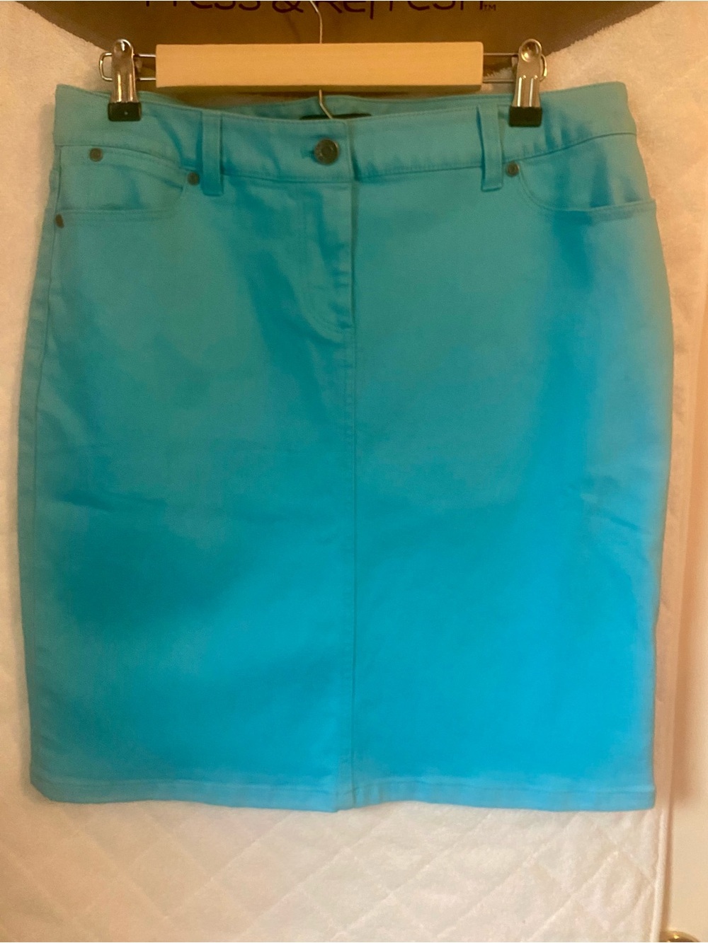 Talbots Turquoise Jean Skirt NWT